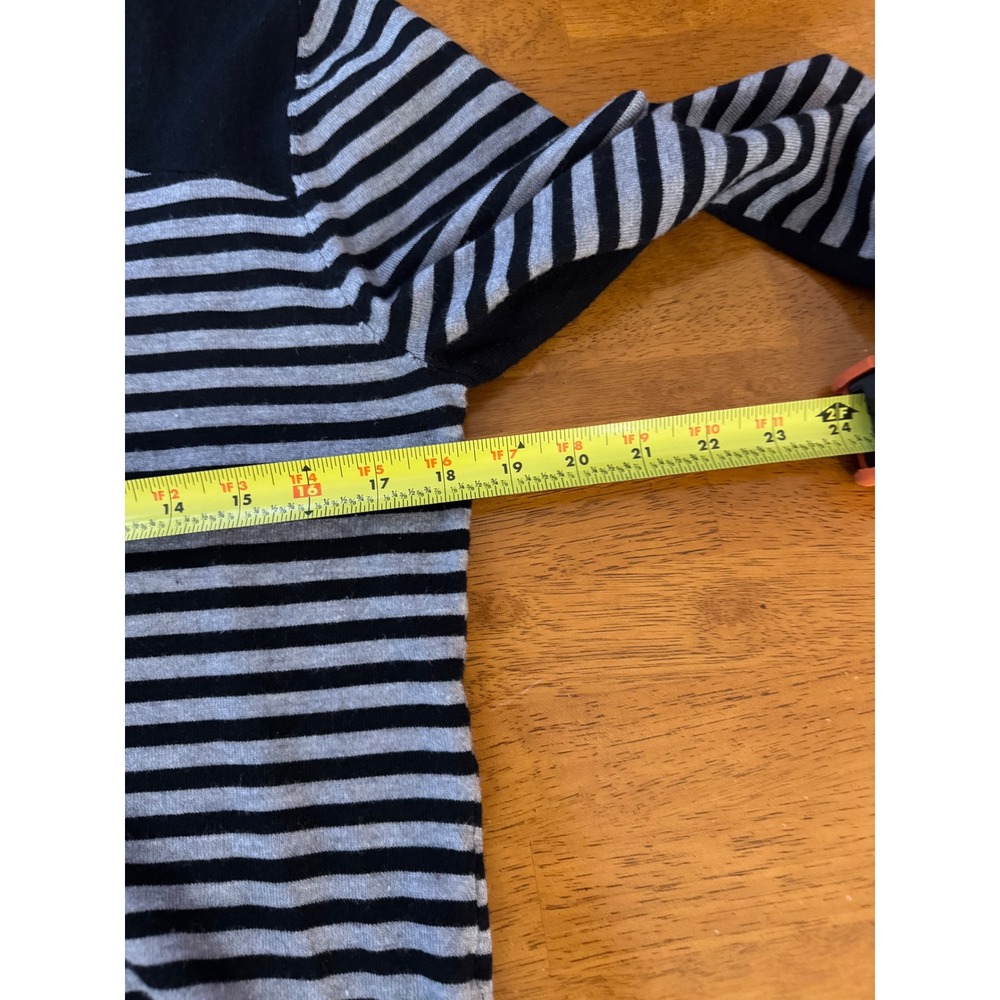 Premise Women's Black Grey Striped Knit Sweater Back Zip Long Sleeve Top Size XL - Picture 6 of 8